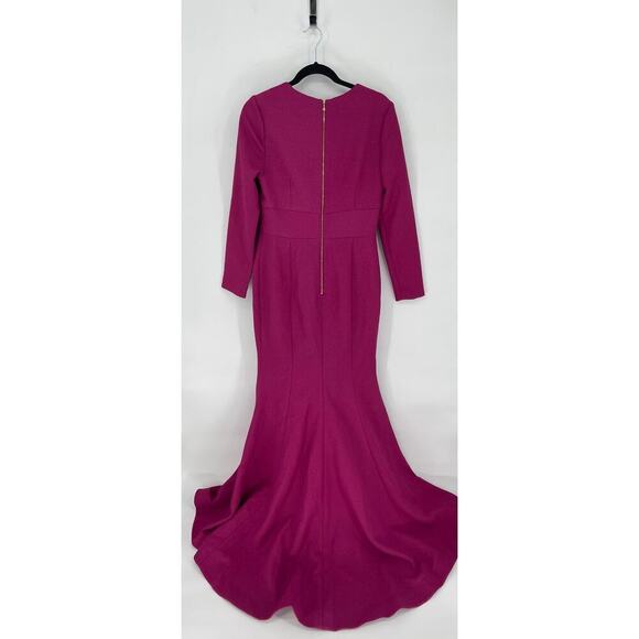 Rebecca Vallance Diana Embellished Cloque Gown in Grape Magenta size US 8 UK 12 - Picture 8 of 12